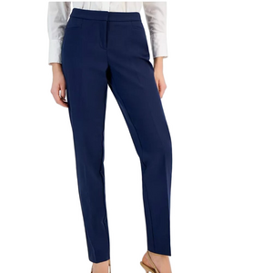 INC International Concepts Women's Navy Mid Rise Straight Leg Pants - 16S